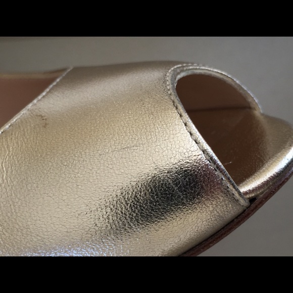 L.K. Bennett Estela soft gold wedge shoe. - Picture 6 of 8